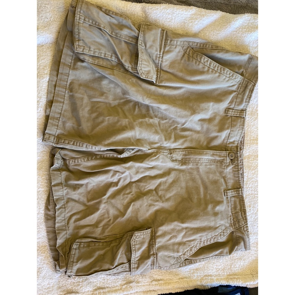 Faded Glory Mens Khaki Cargo Shorts Size 42 Tan Cotton Utility Outdoor Casual